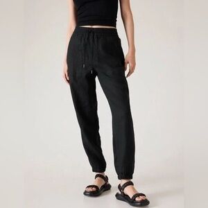 Athleta Linen High Rise Jogger Pant Black Women’s Medium Tall
